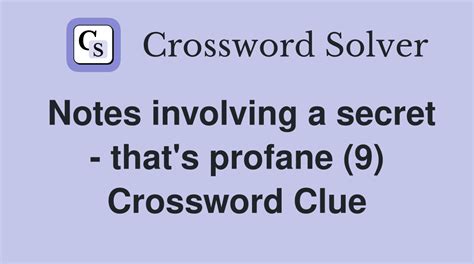 PROFANE Crossword Clue